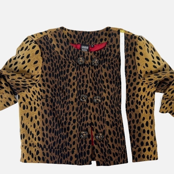 Sharon Young Open Front Leopard Print Cropped Jacket Womens size 6 - Picture 6 of 8